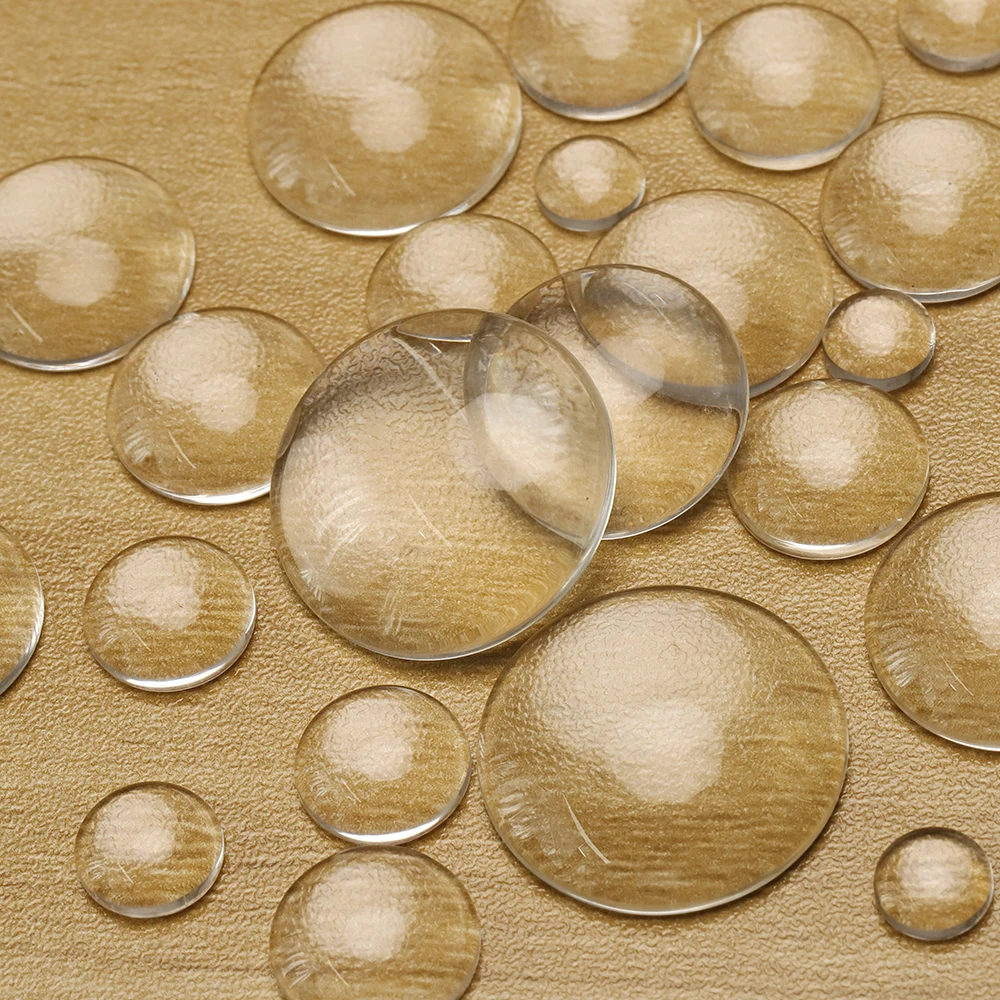 50pcs 6-30mm Round Cabochon Glass Flat Back Clear Transparent Glass Cabochon for Necklace Bracelet Jewelry Making DIY Wholesale