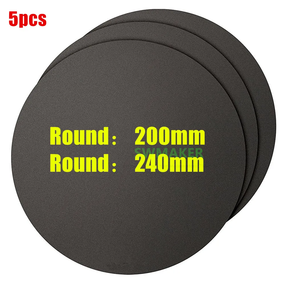 5pcs Diameter 200mm 240mm heated bed sticker, Round Print Build Plate Tape DIY ANYCUBIC Pulley / Linear Plus / Kossel 3D Printer