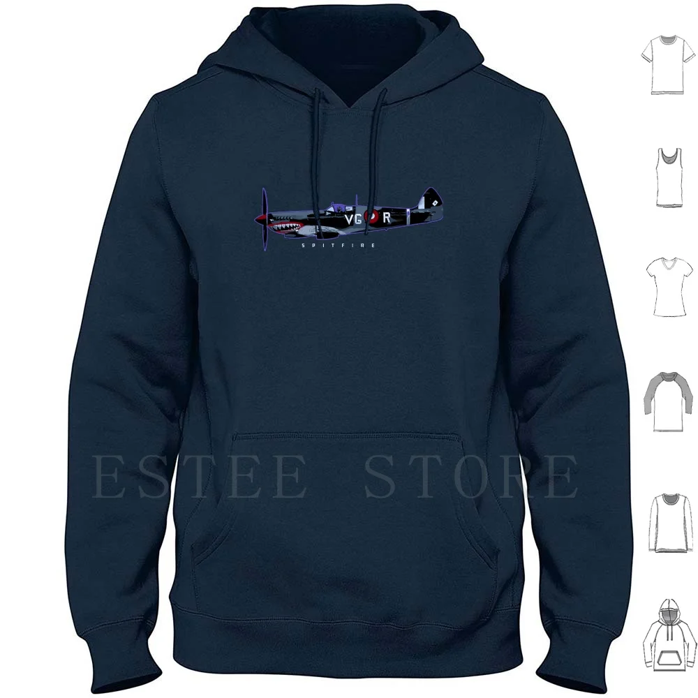 Sudadera con capucha Spitfire de manga larga Spitfire War Bird Super Marine Ww2 Fighter Britain England Merlin History Fighter Pilot