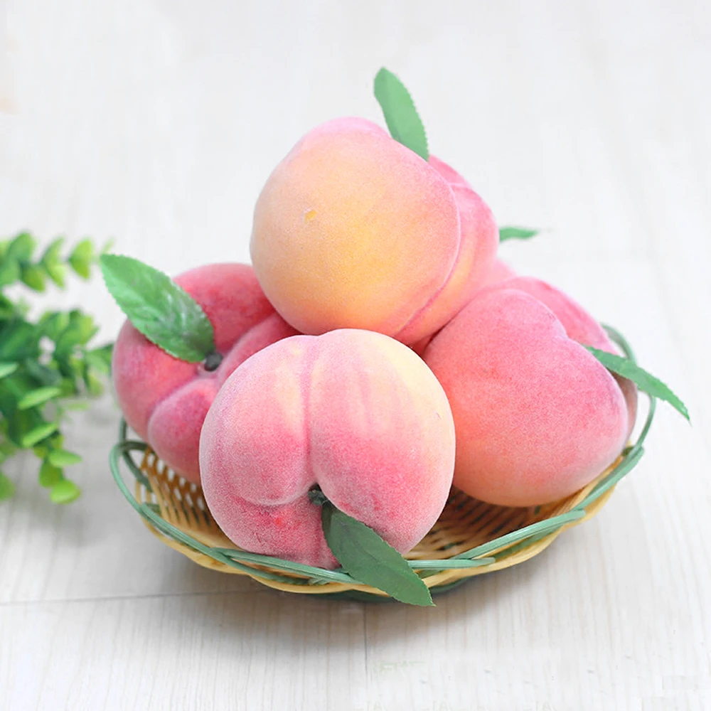 5pcs 8cm Size Plastic Fake artificial simulated peach fruit model