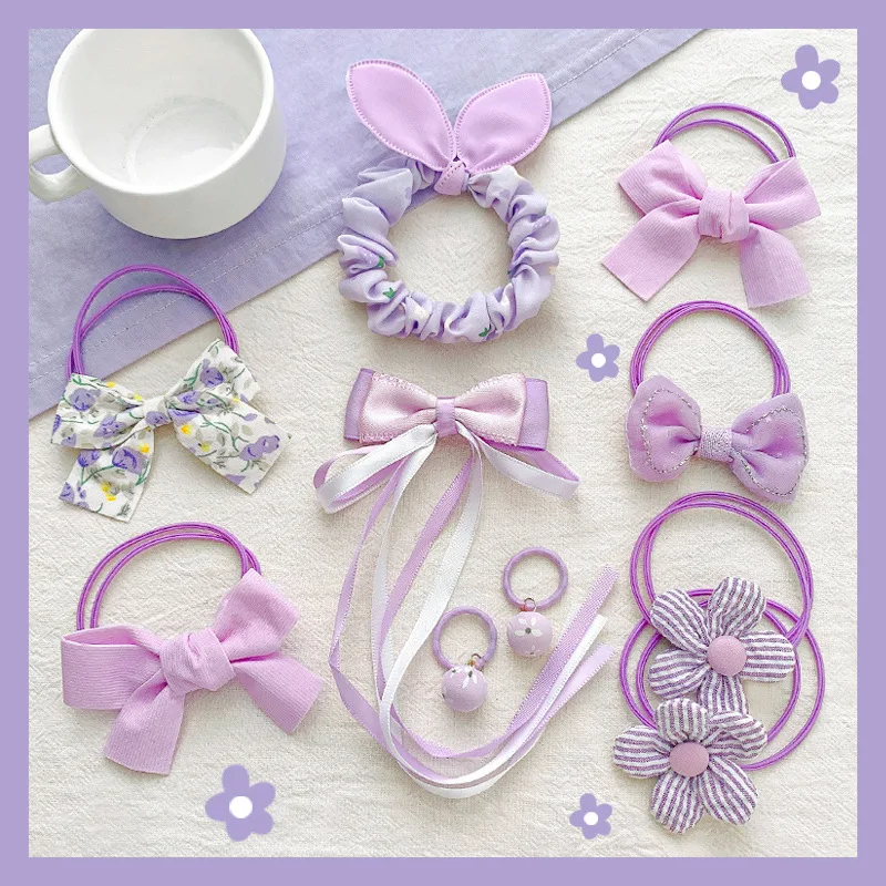 

Children Cute Cartoon Rubber Bands Hair Bands Set Girls Sweet Hair Accessories Ponytail Holders Hair Tie Headdress Scrunchies