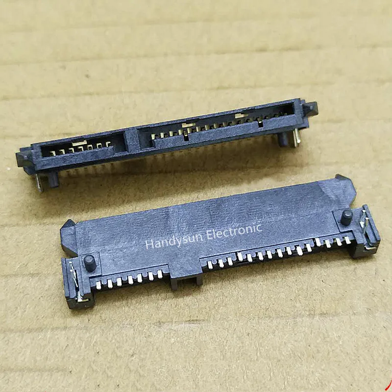 SATA 하드 디스크 인터페이스 소켓, 7 + 15P 암 베이스 수평 SMD 보드, 하부 유형 4.2mm 높이, 전체 구리, SATA 커넥터