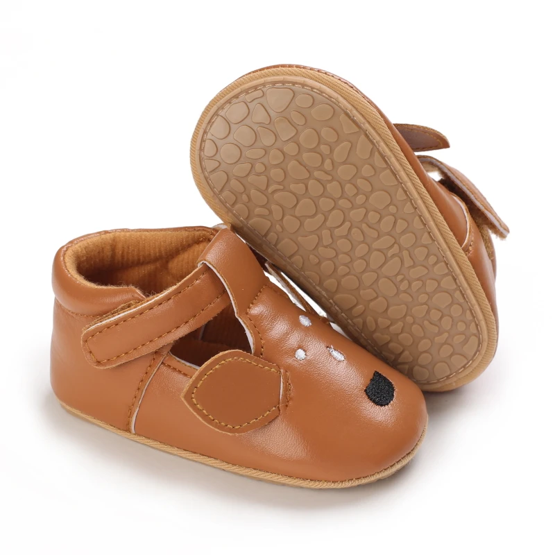 BABY Newborn Boys And Girls Shoes PU Soft Rubber Sole Non-Slip Toddler Shoes Crawling Shoes Retro Classic Moccasin Shoes
