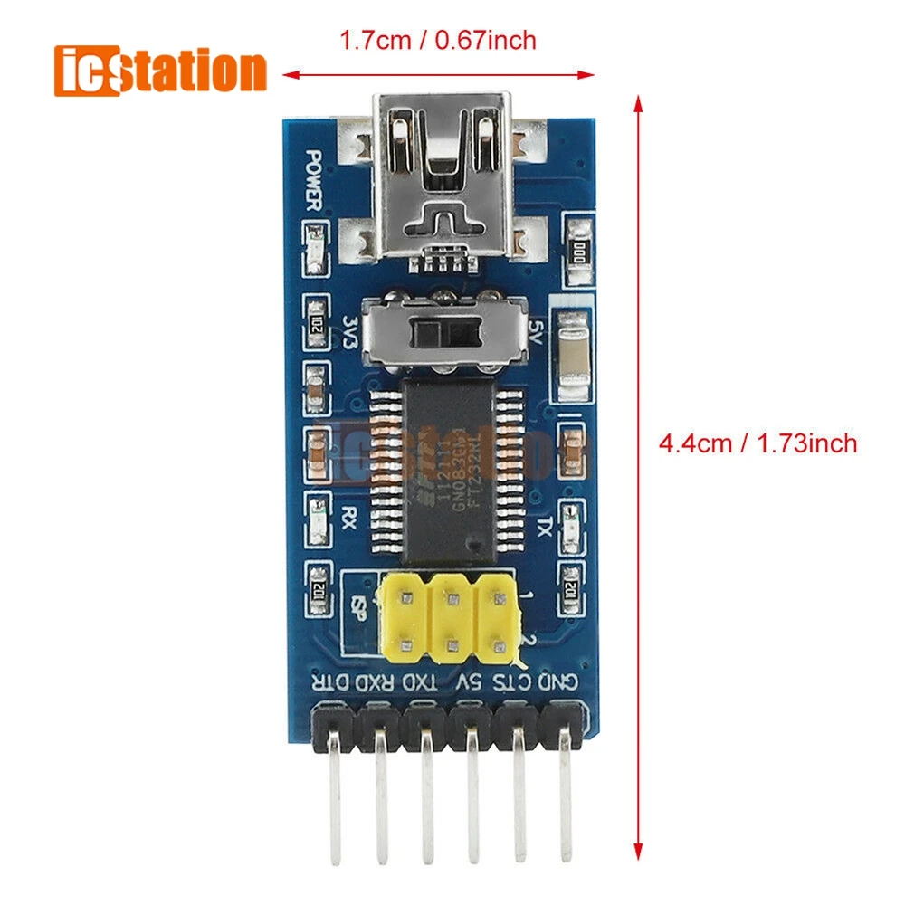 لوحة القطع الأساسية ل FTDI FT232RL USB إلى IC التسلسلي لالساخن في جميع أنحاء العالم