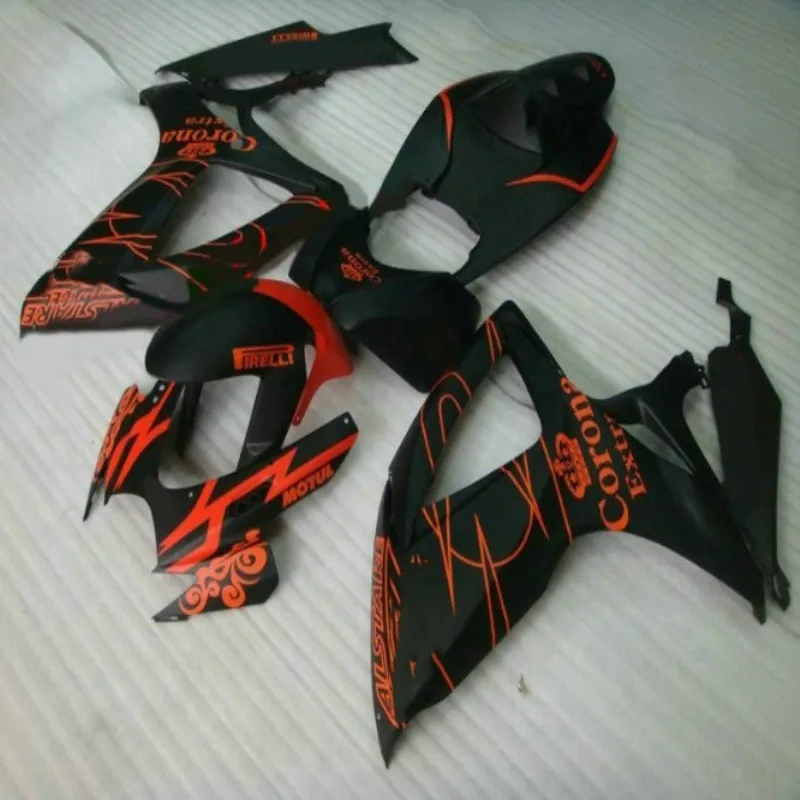 Hey-Fairing Fit  for Suzuki GSXR600 750 06-07 GSXR750 06 07 GSXR 600 2006 2007 2006-2007 K6 Orange Black