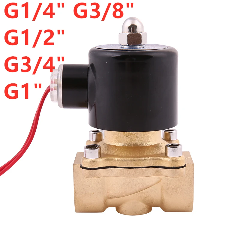 

Electric Water valve Solenoid Normally closed One-Way DN08 10 15 20 25 35 40 gas CO2 Coil DC12 24V AC24V 110V 220V brass