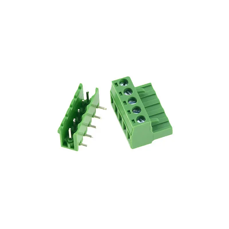 10sets HT5.08 Right Angle 2 3 4 5 6 7 8 9 10 12 pins Terminal plug type 300V 10A 5.08mm pitch PCB connector screw terminal block