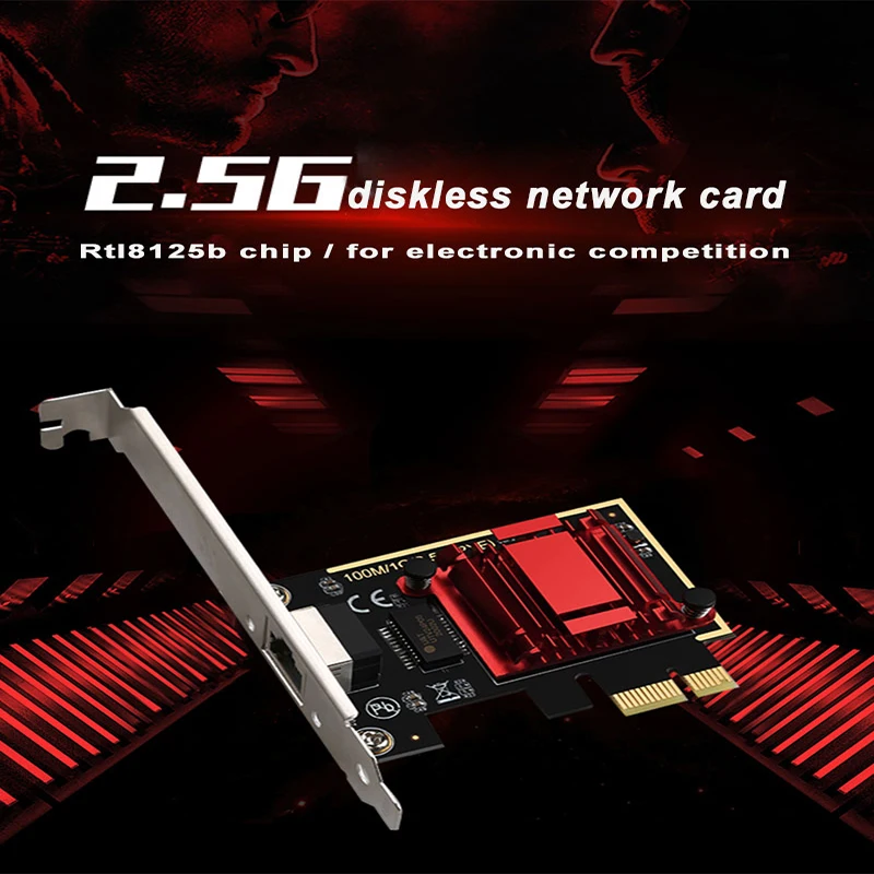 Game PCIE Card 2500Mbps Gigabit Network Card 10/100/1000Mbps RTL8125 RJ45 Pcie Card USB Card PCI-E 2.5G Network Adapter LAN Card