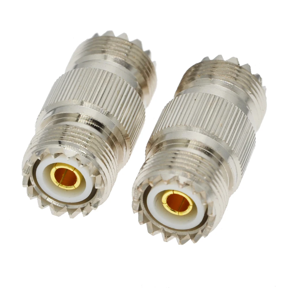 2pcs/lot UHF Connectors PL259 Female to Female Coaxial Adapter for CB Ham Radio Antenna SWR Meter Cable Extention