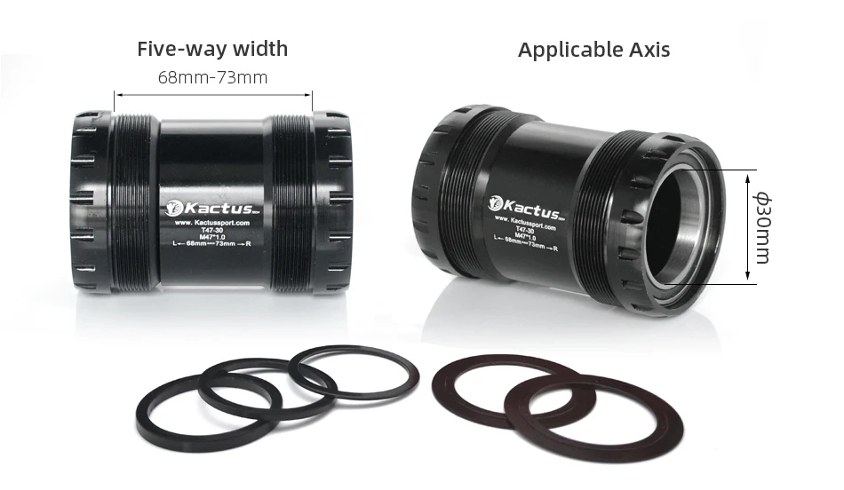 Keramik-Innenlagergehäuse, Breite 68/73 mm, T47-24/30 mm/DUB, alle Serien mit Gewinde, passend für Shimano/SRAM/SRAM-DUB Fahrradkurbelgarnituren – Detail 7