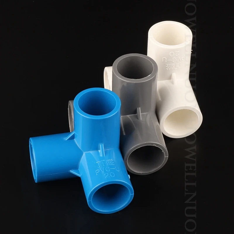 

10pcs PVC Pipe Connectors Garden Irrigation Tube Adapter 20 25 32mm PVC Three-Dimensional Tees Indoor Water Supply Pipe Fittings