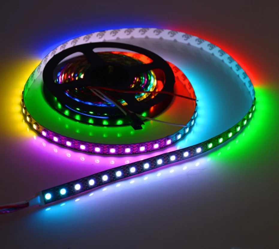 

DC5V WS2812B SK6812 74Leds/m white/black PCB IC Built-in5050RGB addressable Color Pixel LED Strip IP30/IP65/IP67