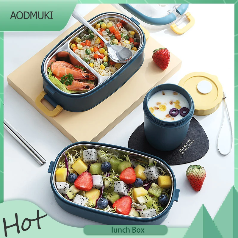 Multi-Layer Stainless Steel Lunch Box for Kids Picnic Food Storage Container Insulated Bento Boxes Food Thermos Students School