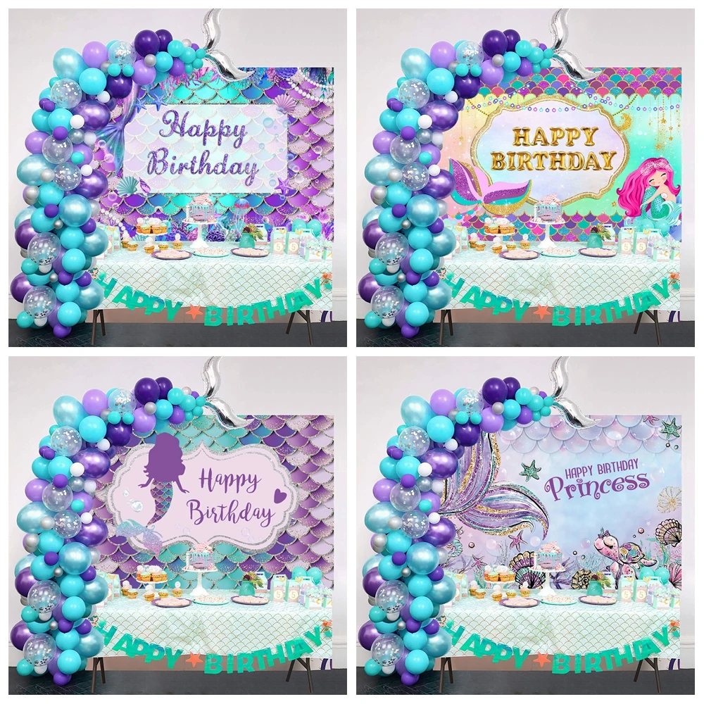 Фон для фотосъемки детей с изображением хвоста русалки