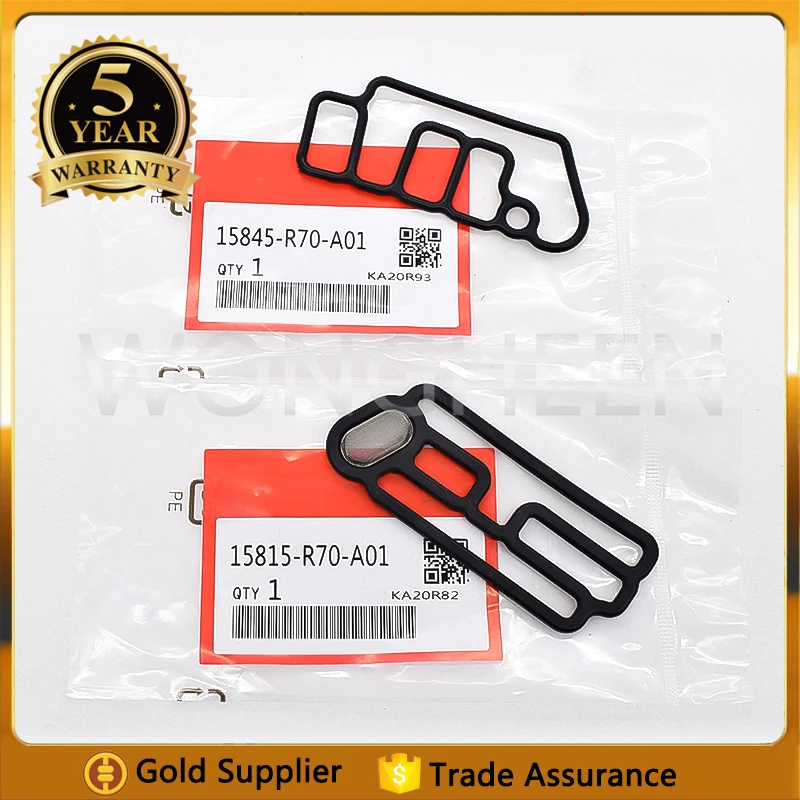 2 Buah Kepala Silinder Solenoid Valve Gasket Set 15815-R70-A01 15845-R70-A01 untuk Honda 15815R70A01 15845R70A01 VTEC Gasket Baru