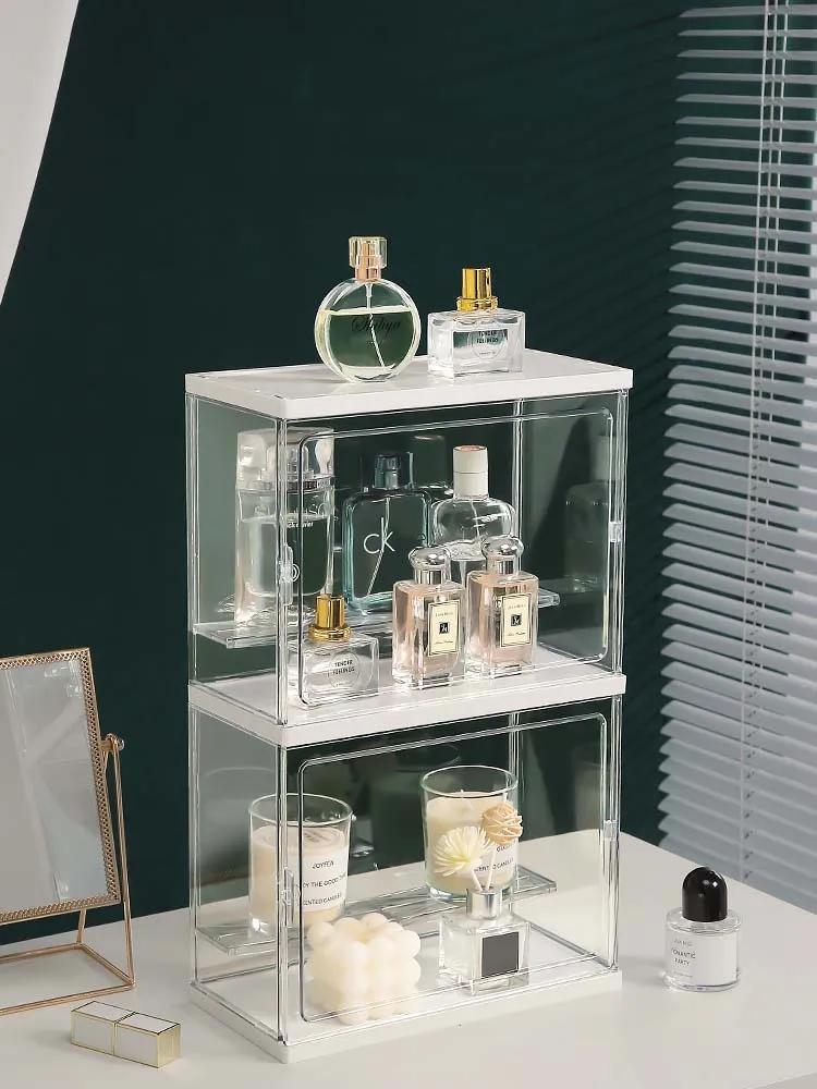 Large-capacity perfume storage rack, dust-proof acrylic cosmetics aromatherapy display box