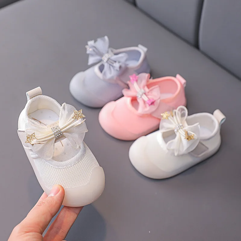 

2022 Spring New Kids Princess Shoes Fashion Girls Cute Bowknot Casual Shoes Children Soft-Soled Shoes G526