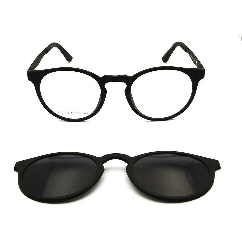 PEI Ultem Magnet Sunglasses Women Vintage Round Men Eyeglasses Frame With Magnetic Clip On Sunglasses Female Polarized Glasses - Image 5