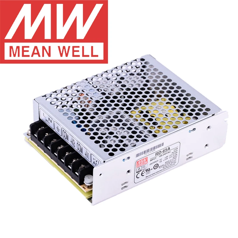 Mean Well RD-65 двойной выходной импульсный источник питания meanwell AC/DC 65 Вт 5 в 12 В 24 В