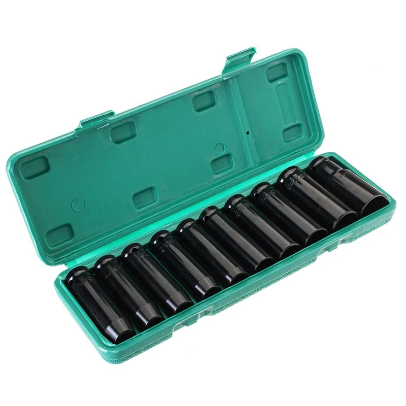 Drive Deep Impact Socket Set 1/2 inch Heavy Metric Garage Tool For Wrench Adapter Hand Tool Set 8-24mm