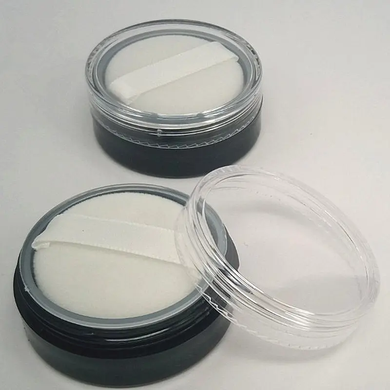 50pcs/Lot 20ml Empty Cosmetic Jar Transparent Black Powder Box (Can Be Equipped With Grid And Puff) With 8 To 10 Grams Of Powder