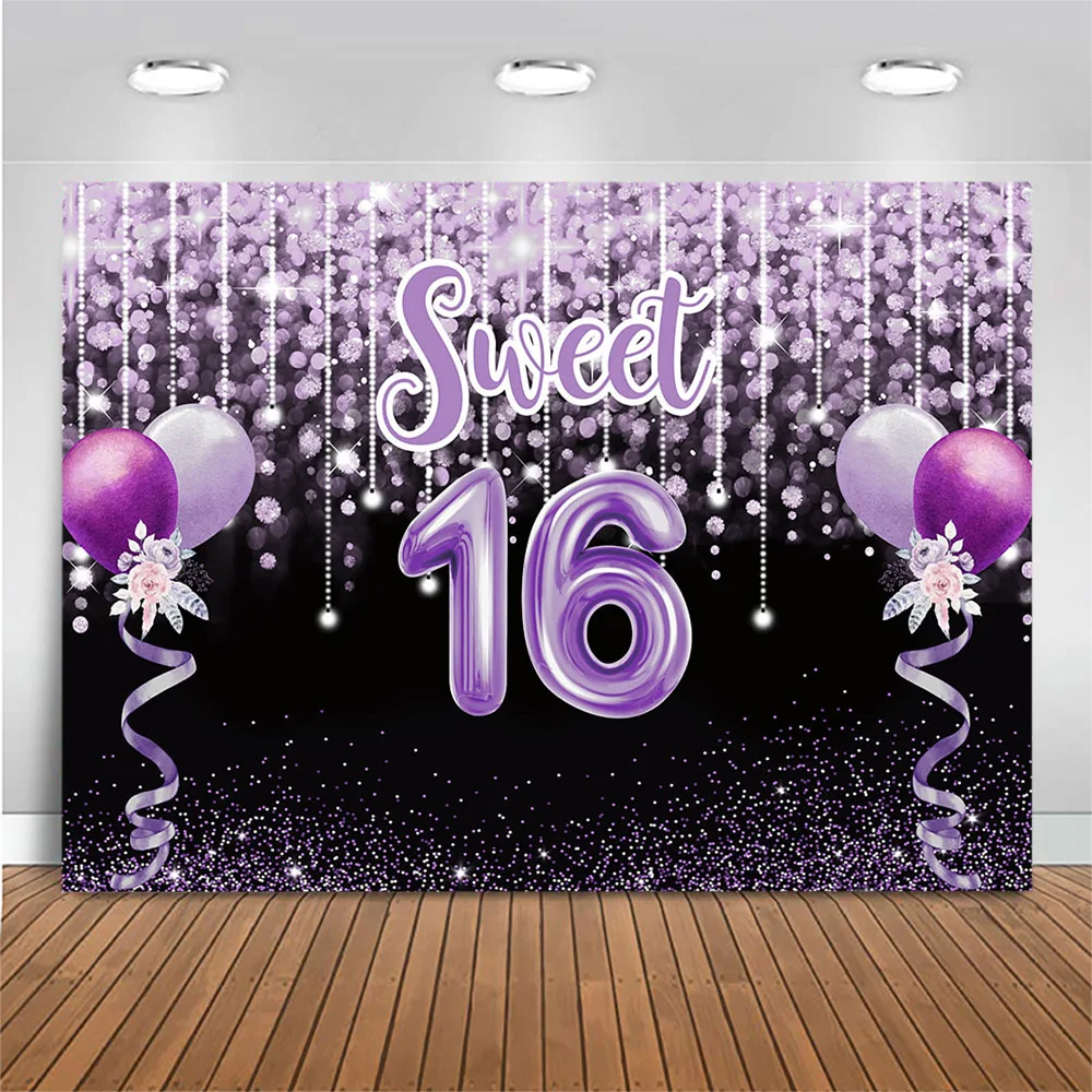 Mocsicka-女の子のためのピンクの水玉模様の写真の背景,誕生日パーティーの写真の装飾,キラキラ,甘い,16歳の誕生日