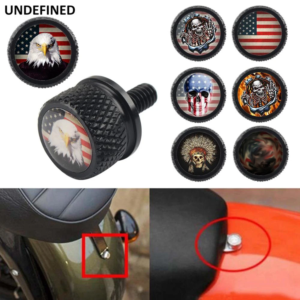 

Skull Rear Billet Seat Mount Bolt Screw Cap for Harley Sportster XL 1200 883 Touring Road Glide Street Bob Dyna Fatboy Softail