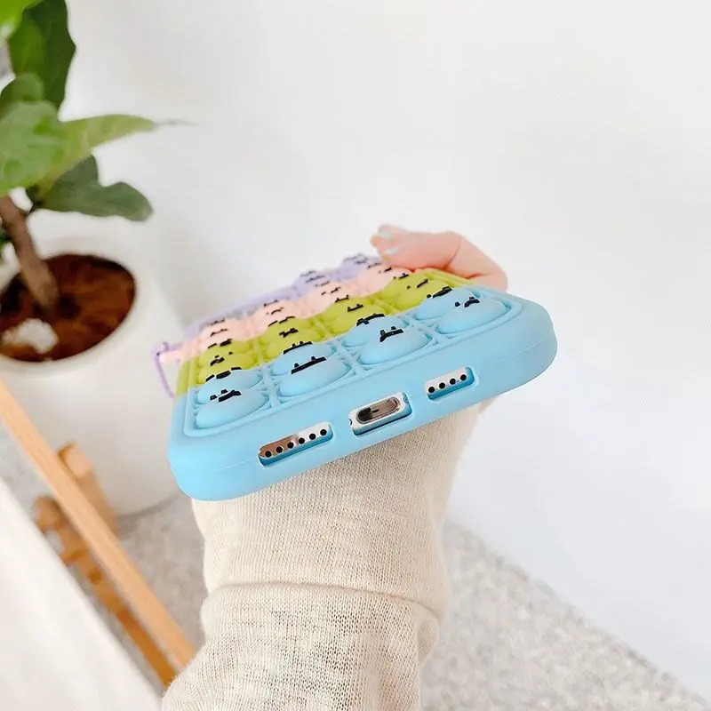 ثلاثية الأبعاد لطيف التعبير بوبيت دفع فقاعة لينة سيليكون الحال بالنسبة شاومي 8 9 10 11 Redmi نوت 7 K40 9A التوحد الحسية تململ غطاء