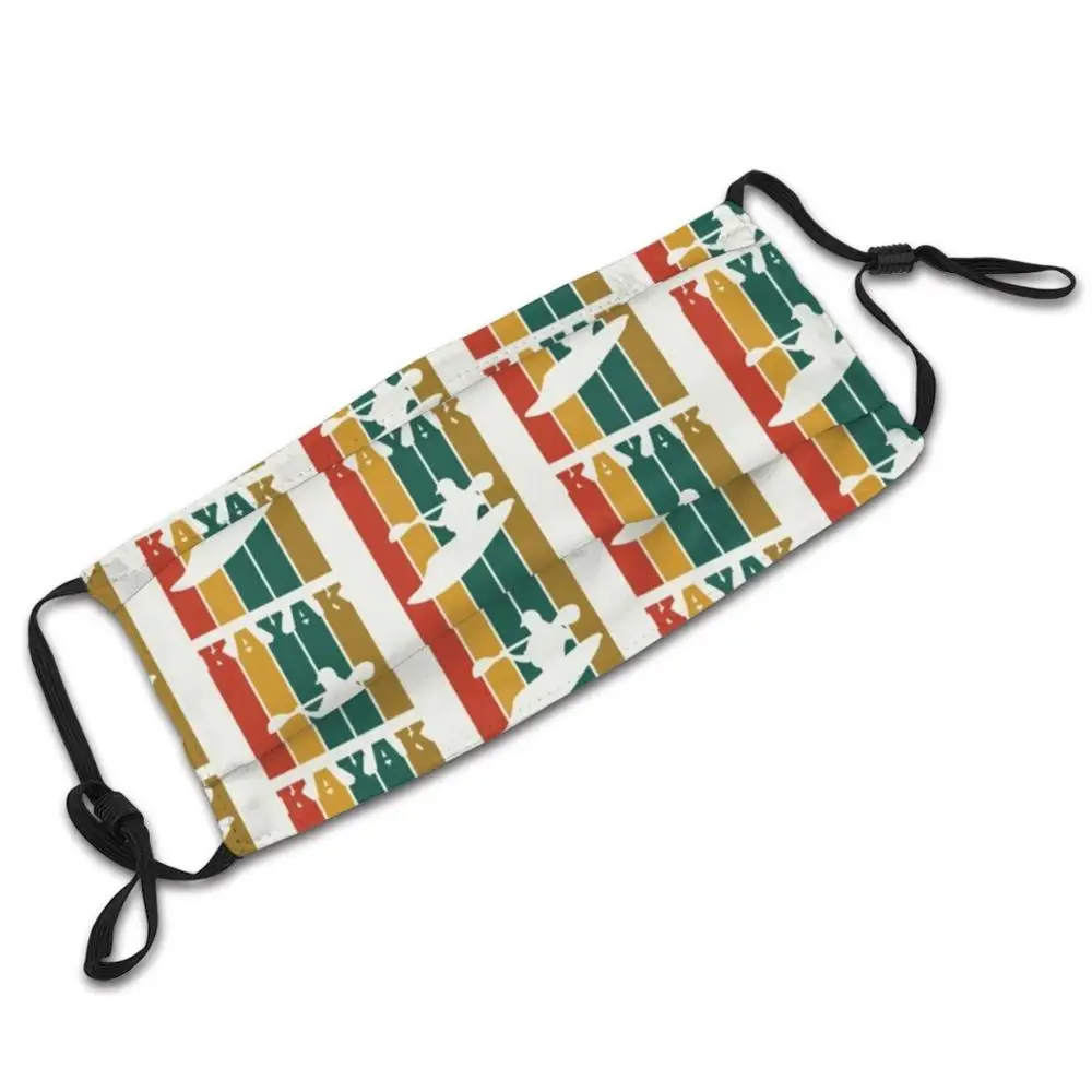 Whitewater Kayak Kayaking Vertical Stripes Custom Pattern Washable Filter Pm2.5 Adult Kids Mask Kayaking Kayaker River Kayak