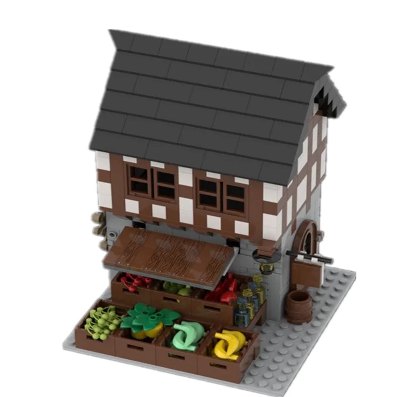 MOC Building Blocks  Medieval Scene Fruit HouseTreasure Castle Villa Kids Toys