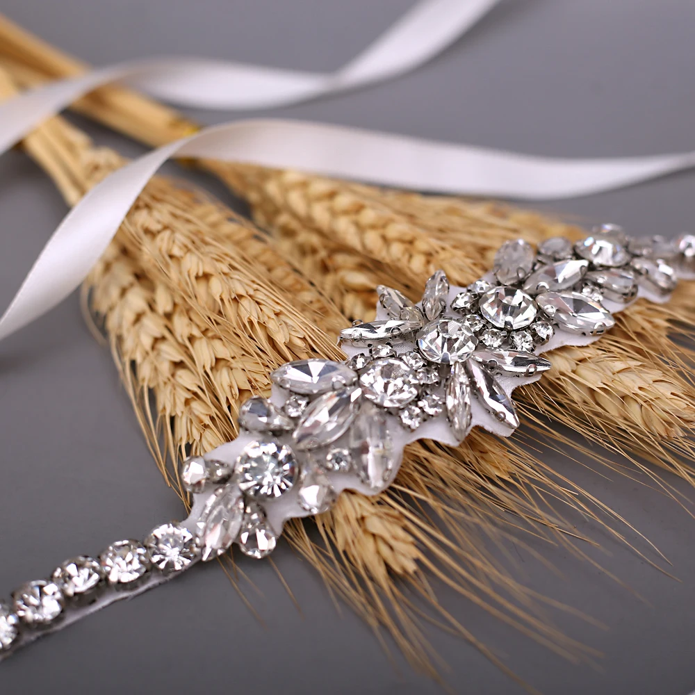 100% Handmade Rhinestone เข็มขัดเงินเข็มขัดเพชรเจ้าสาวแต่งงานชุดเข็มขัดงานแต่งงานสำหรับเจ้าสาวชุดเจ้าส...