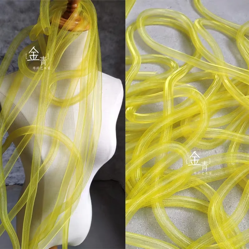 

Elastic Tube Accessories Yellow Free Twist Shap DIY Modeling Design Handmade Jewelry Wedding Art Decor Designer Fabric