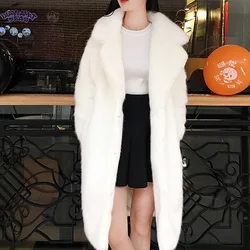 White Faux Fur Coat Oversize Winter Loose Long Women Jackets Luxury Mink Hair Thick Plush Warm Female Coats Outerwear Overcoat