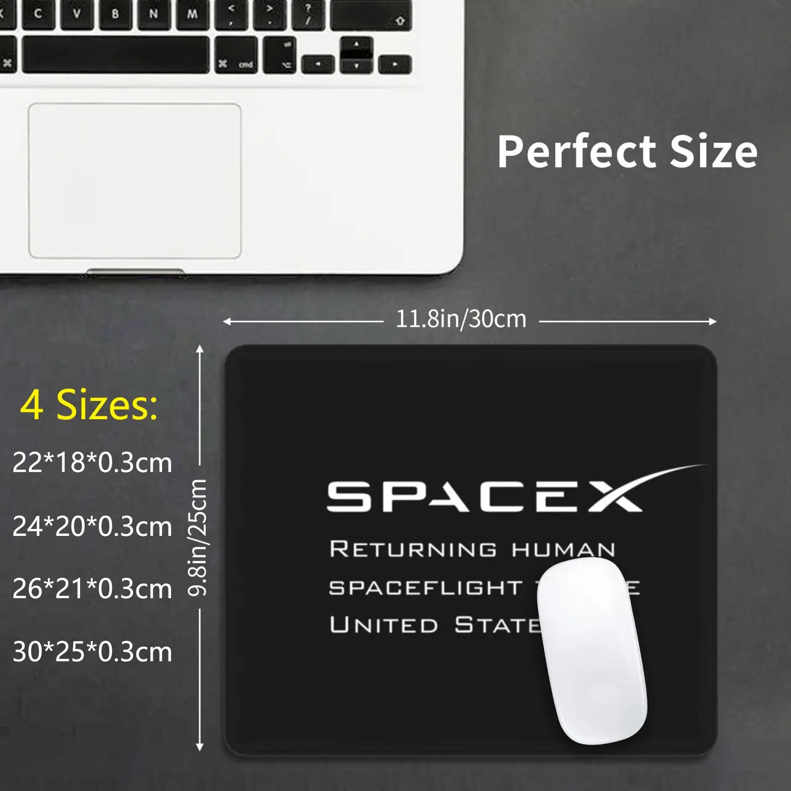 Spacex Returning Humans To Space Mouse Pad DIY Print Cushion Spacex Elon Musk Space Exploration Demo Demo 2