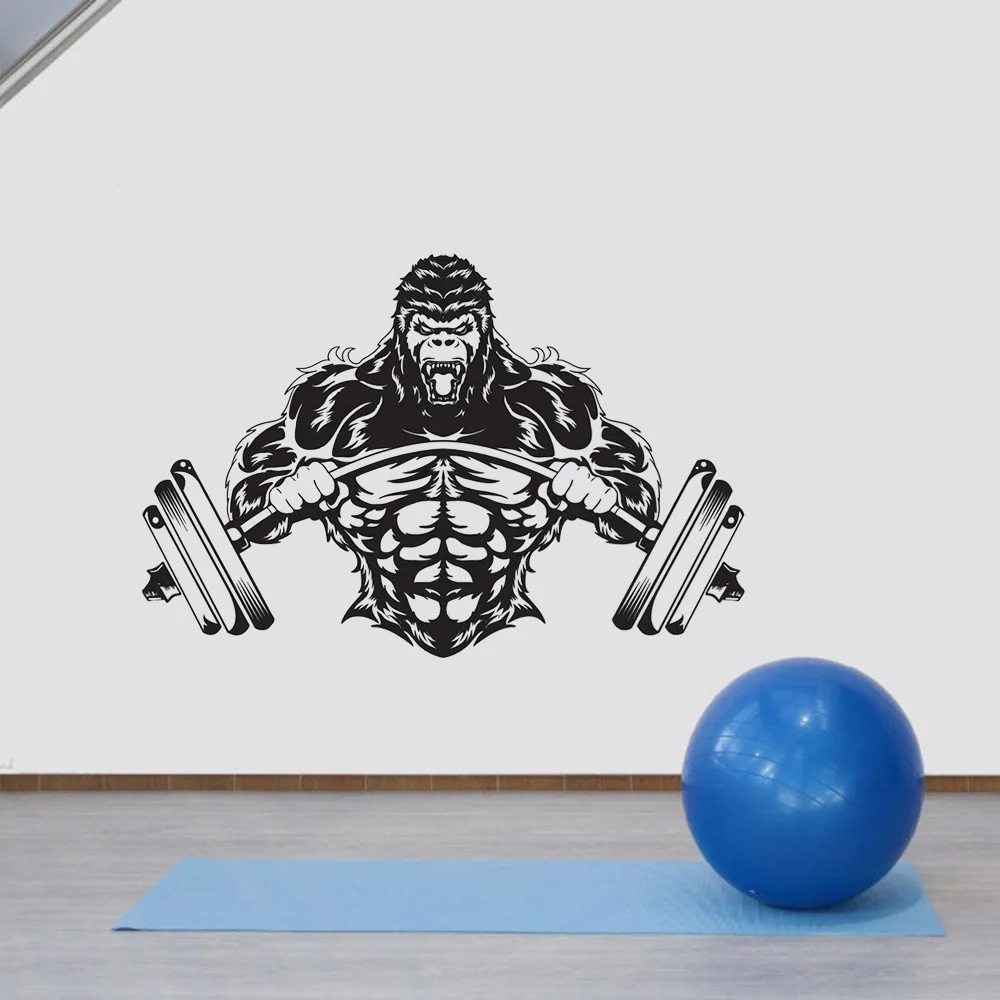 

Gym Wall Decal Custom Fitness Decor Workout Art Vinyl Sticker Gorilla Gym Quote Stickers Motivation Crossfit Logo