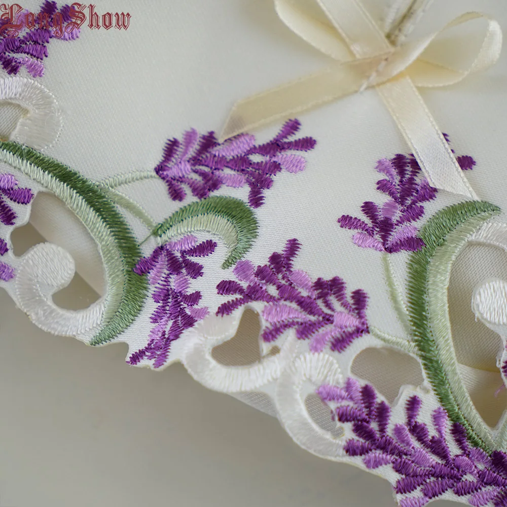 Creative Original Lavender Design Home Hotel Table Decorative Embroidered Lace Large Tissue Box Case Cover