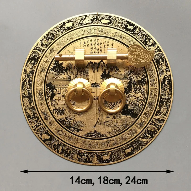 Chinese Antique Furniture Copper fittings 140/180/240mm Cabinet Handle shoe bookcase wardrobe door handle Retro Furniture