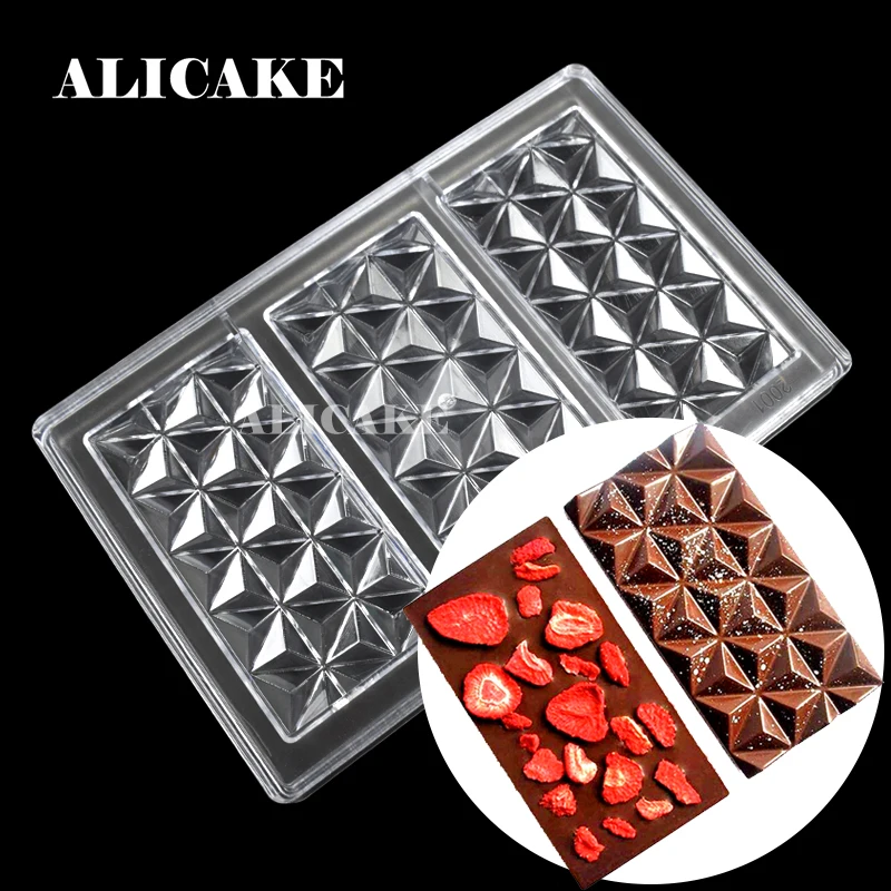 Polycarbonate Chocolate Moulds 3D Chocolate Candy Bars Thick Molds Tray Cake Form Baking Pastry Bakery Tools Drop shipping