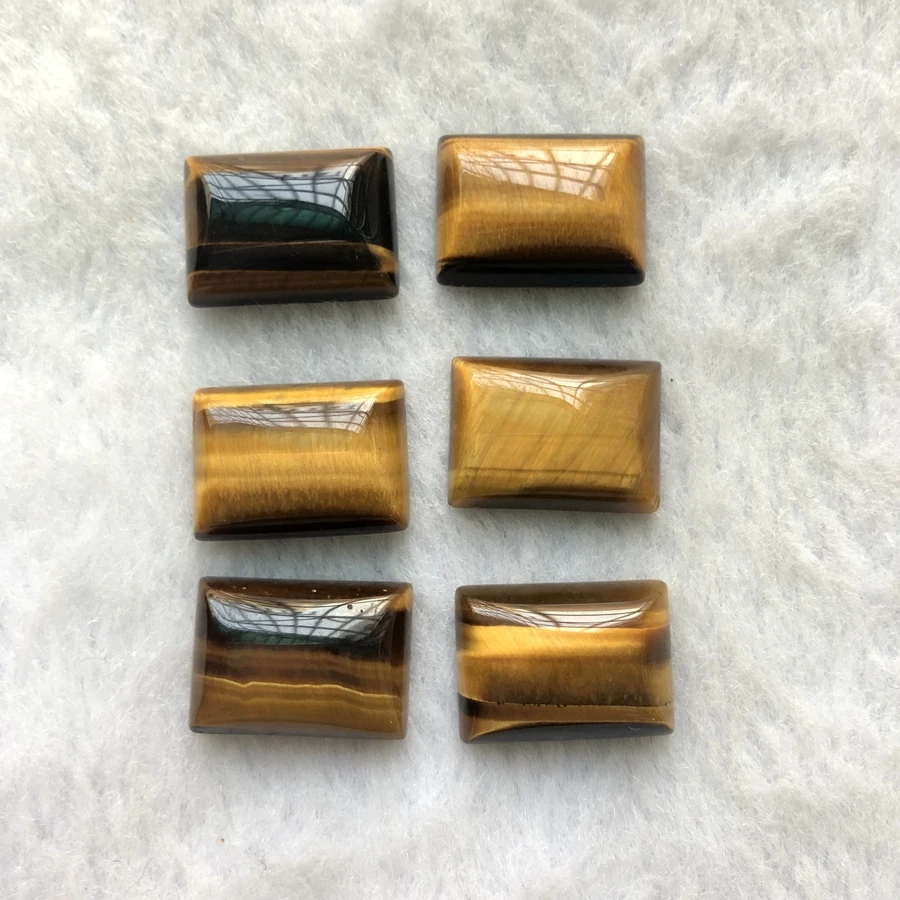 

Wholesale 10pcs Natural Golden Tiger Eye Bead Cabochon 13x18mm Rectangle Gemstone Cabochon Ring Face for Jewelry making