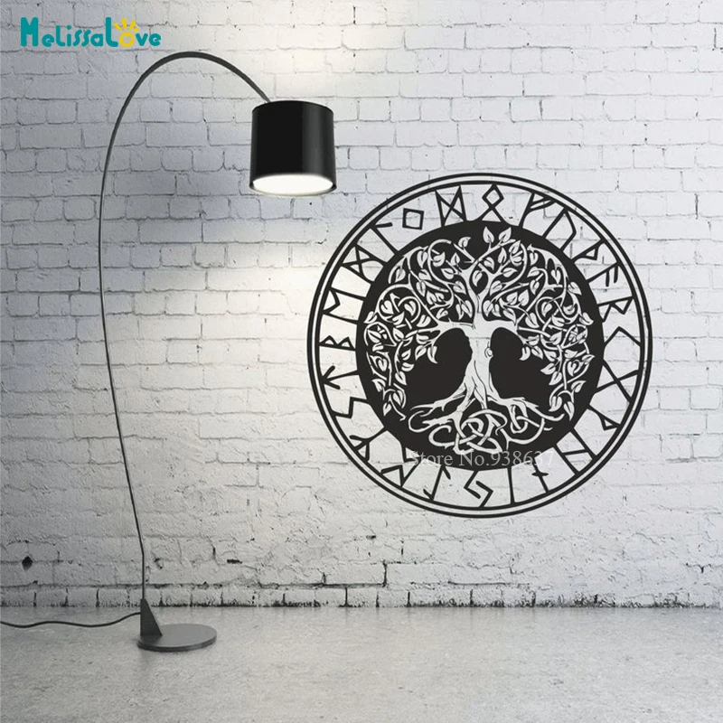 Tree of Life Decal Inspired Wall Decal Viking Yggdrasil Tree Windows Decor Living Room Home Decoration Vinyl Wallpaper BA671