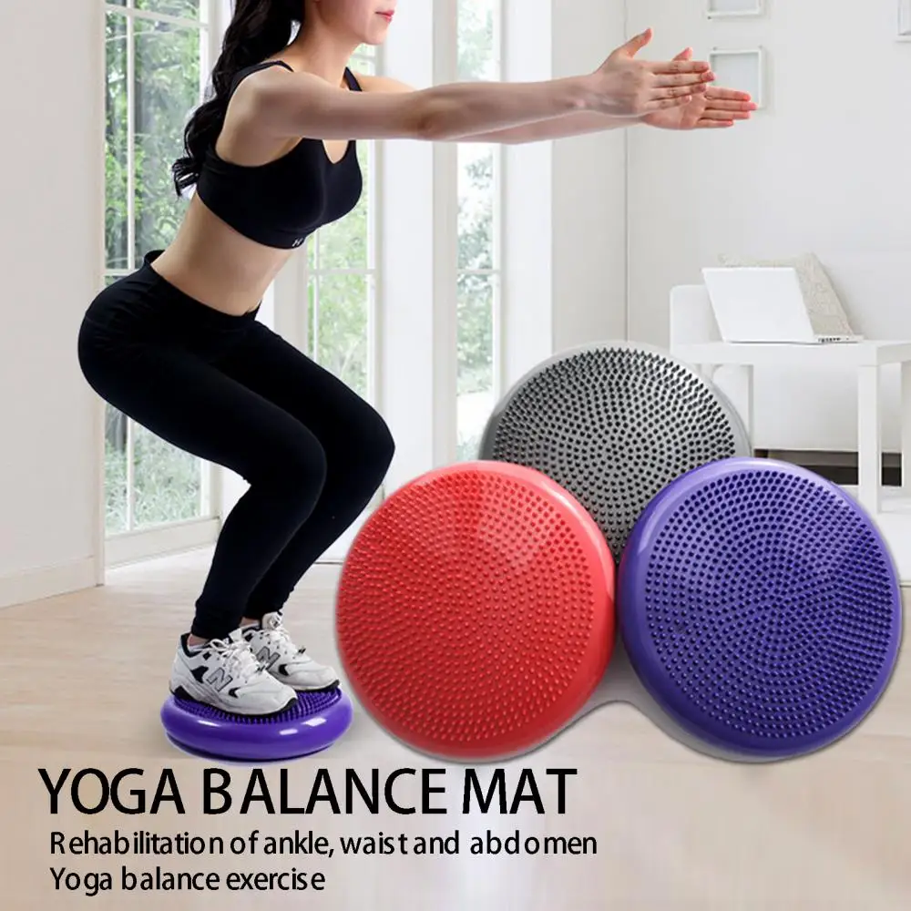 Hot sale! Inflated Stability Yoga Wobble Cushion Exercise Fitness Balance Disc Wiggle Seat  Stability Balance Massage Cushion Ma