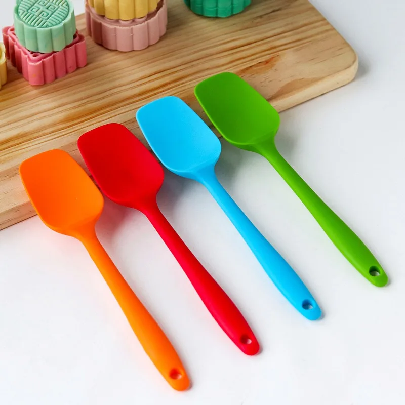 21CM Heat Resistant Integrate Handle Silicone Spoon Scraper Spatula Ice Cream Cake Kitchen Tool Utensil Bakeware