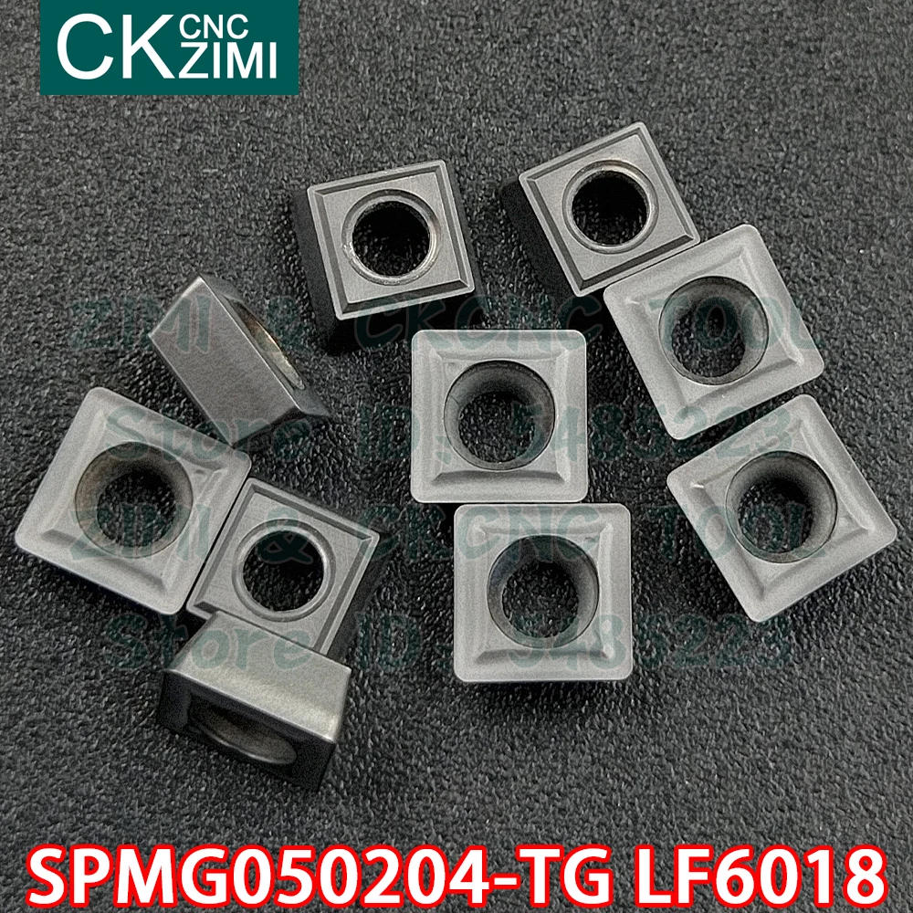 Insertos de carburo SPMG050204-TG LF6018 SPMG 050204 TG LF6018, insertos de torneado indexables en U, herramientas de torno CNC para acero inoxidable