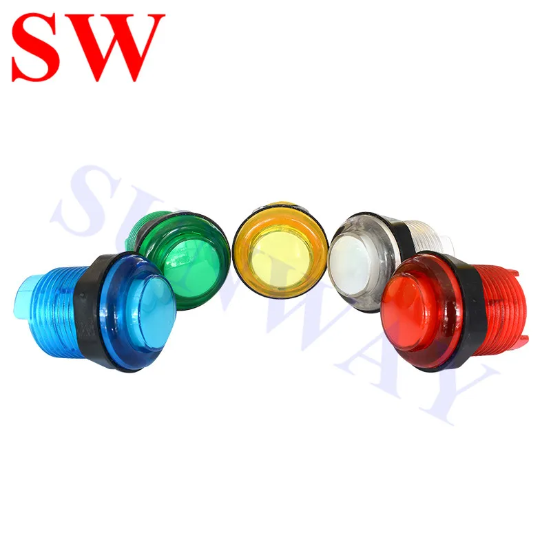 15pcs High Quality Arcade 12V Round LED Illuminated Push Button 28mm colorful led lighted Screw-in Type for Arcade Game Console