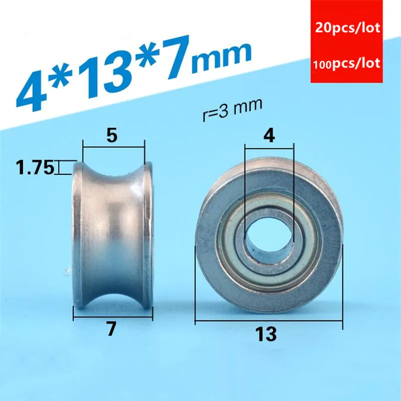 

U groove deep groove ball bearing 4*13*7mm 624ZZ 624 bearing steel guide wheel roller pulley 4x13x7 mm