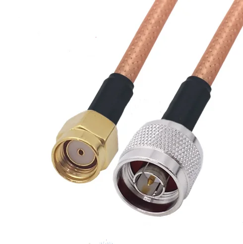 N Male To RP SMA Male RG400 Cable Double Shielded Copper Braid Coax Low Loss Jumper Cable 50ohm