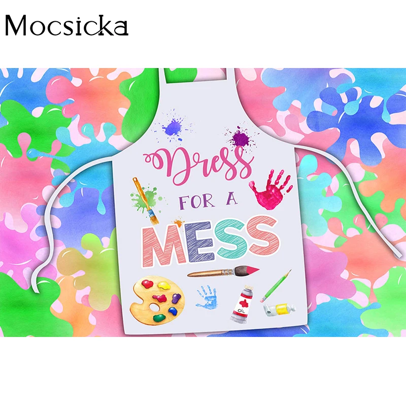 Mocsicka-Fondo de fotografía de bebé Oh, tablero de dibujo de crayón de acuarela, accesorios de decoración, retrato de niño, cartel de fondo de foto