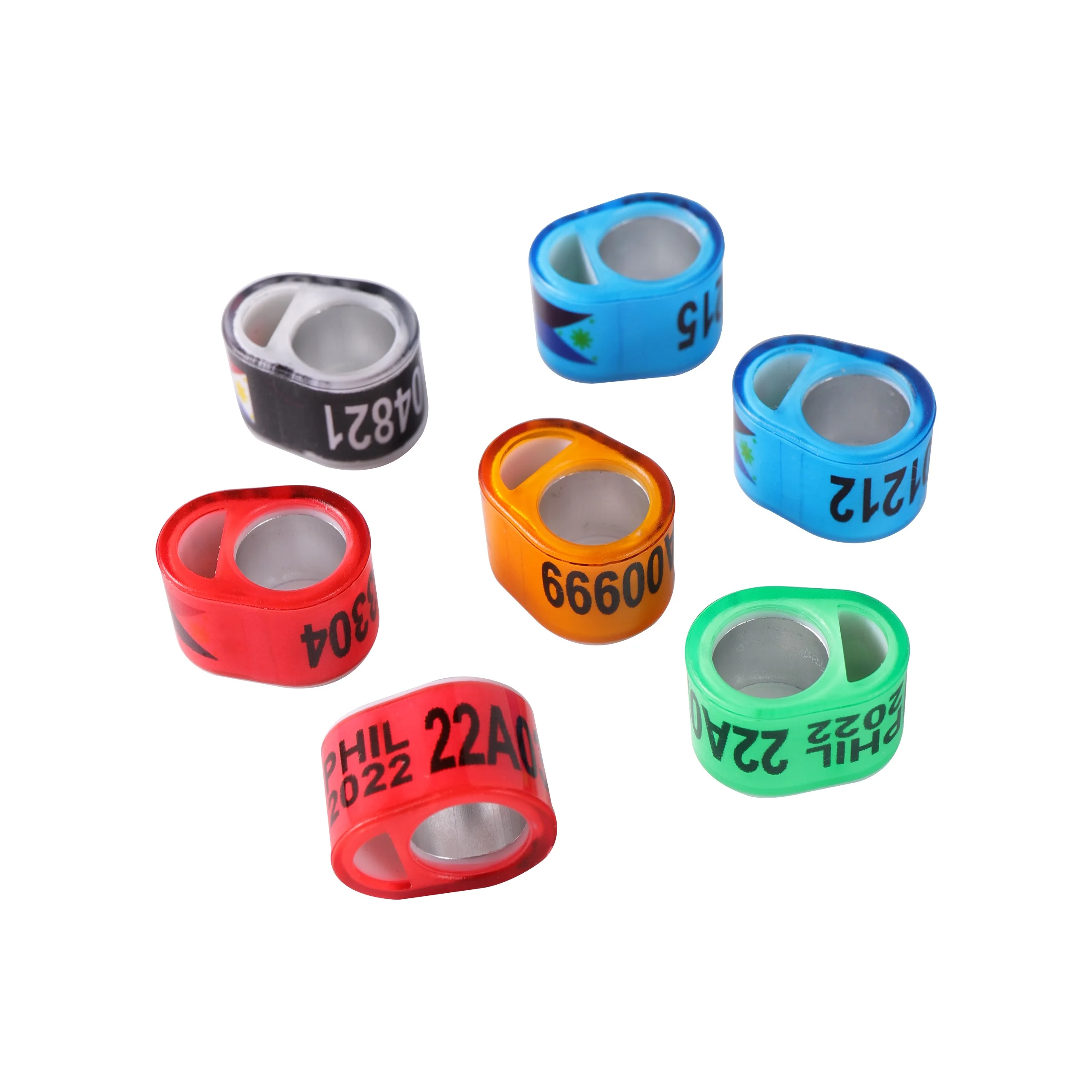 PHIL 2022/2023 Multicolor Pigeon Foot Ring ID 8mm Quality Durable Bird Ring Racing Pigeon Outdoor Training Foot Ring 10 Pcs