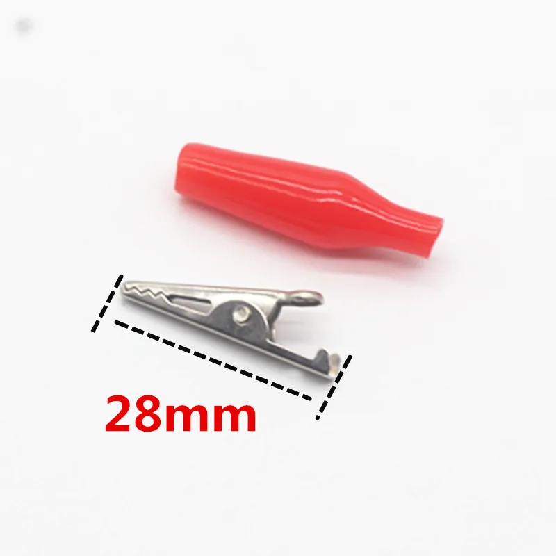 6Pcs คลิปจระเข้ไฟฟ้า DIY Test Leads จระเข้ Double-Ended คลิปจระเข้ Roach Clip Jumper Wire 28มม.