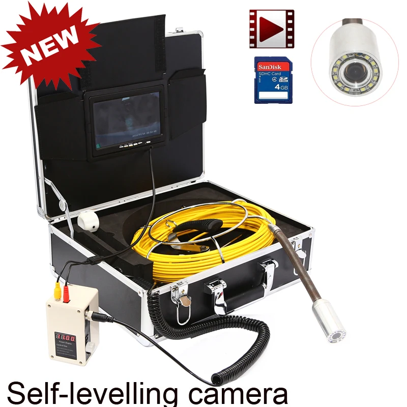 NEW arrive 7inch self level auto balance 30mm Pipe Sewer Inspection Video Camera Drain Pipe Sewer Inspection Camera System